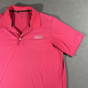 Adidas Polo‎ Shirt Mens XL Pink Solid Short Sleeve Golf Casual Outdoors